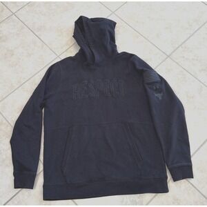 Under Armour Project Rock Hoodie Sz XL Black Blood Sweat Respect Fitted Spellout